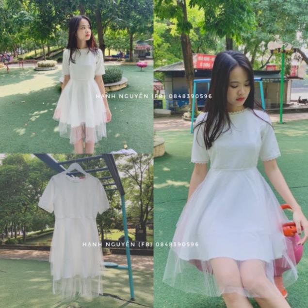 Váy trắng dự tiệc ren công chúa - Xưởng May Hạnh Hồng Đẹp ⚡ *