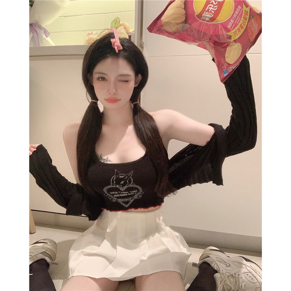 Cocory vn Áo Hai Dây In Họa Tiết Thời Trang Mùa Hè Quyến Rũ Cho Nữ