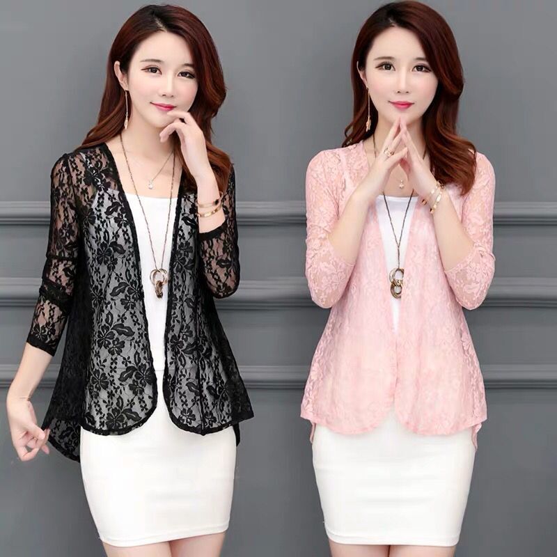 Áo Khoác Cardigan Phối Ren Cao Cấp Thời Trang Theo Phong Cách Hàn Quốc | BigBuy360 - bigbuy360.vn