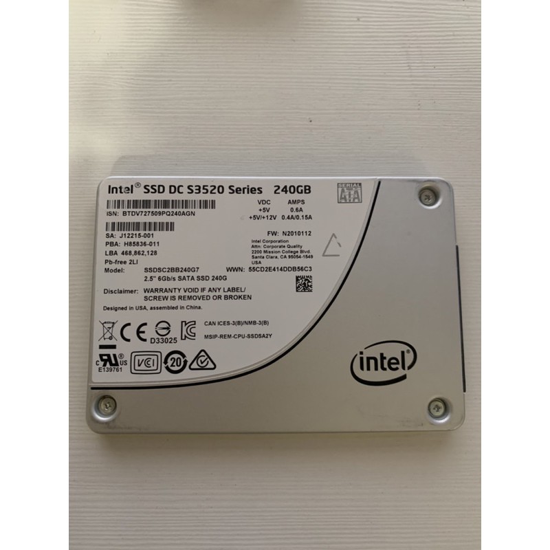 SSD intel Enterprise DC S3520 240GB