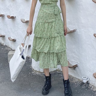 Cherissa skirt Set - Chân váy voan hoa xếp tầng.