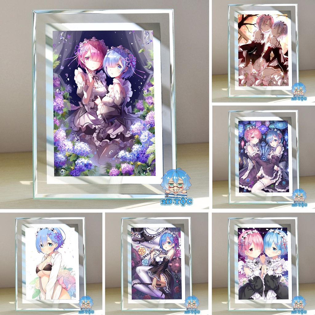 Khung kính Rem (1) Anime Manga Light Novel Re:Zero Kara Hajimeru Isekai Seikatsu - để bàn by 2D Tộc Shop