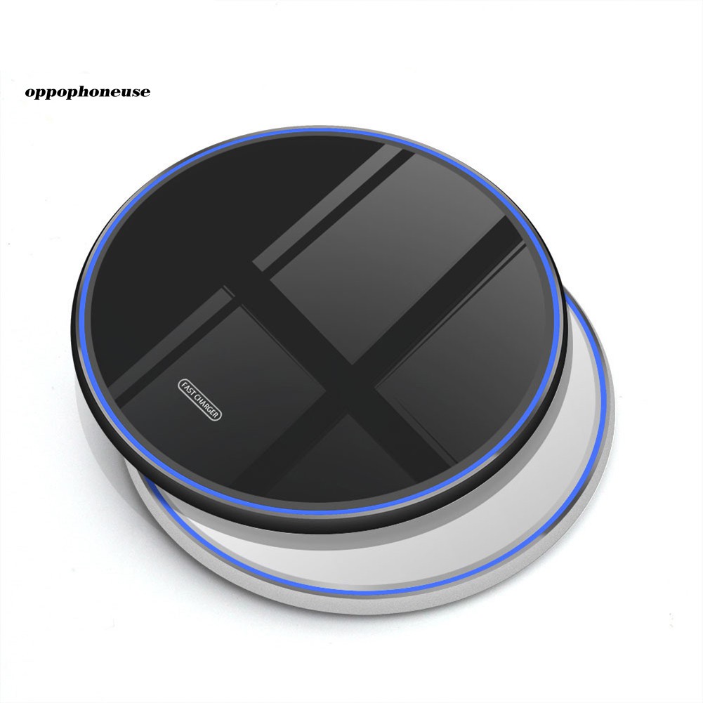 【OPHE】Ultra-thin Round 15W Qi Wireless Charging Pad Phone Charger for Samsung Galaxy