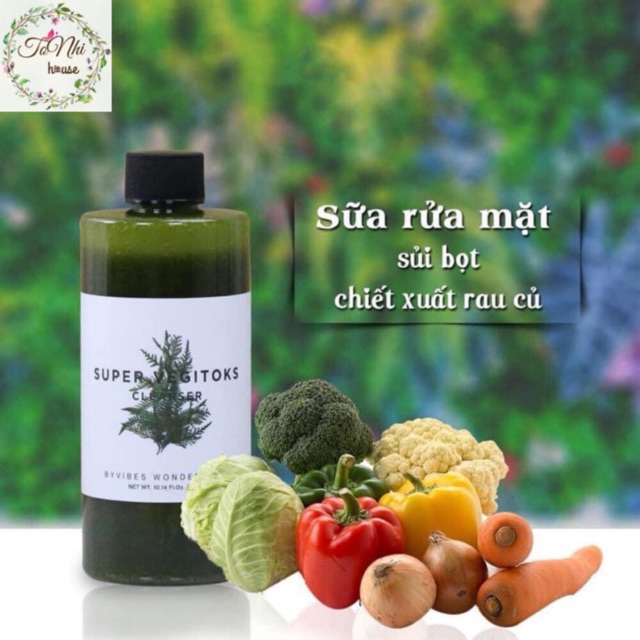 Sữa rửa mặt thải độc rau củ Wonder Bath Super Vegitoks Cleanser