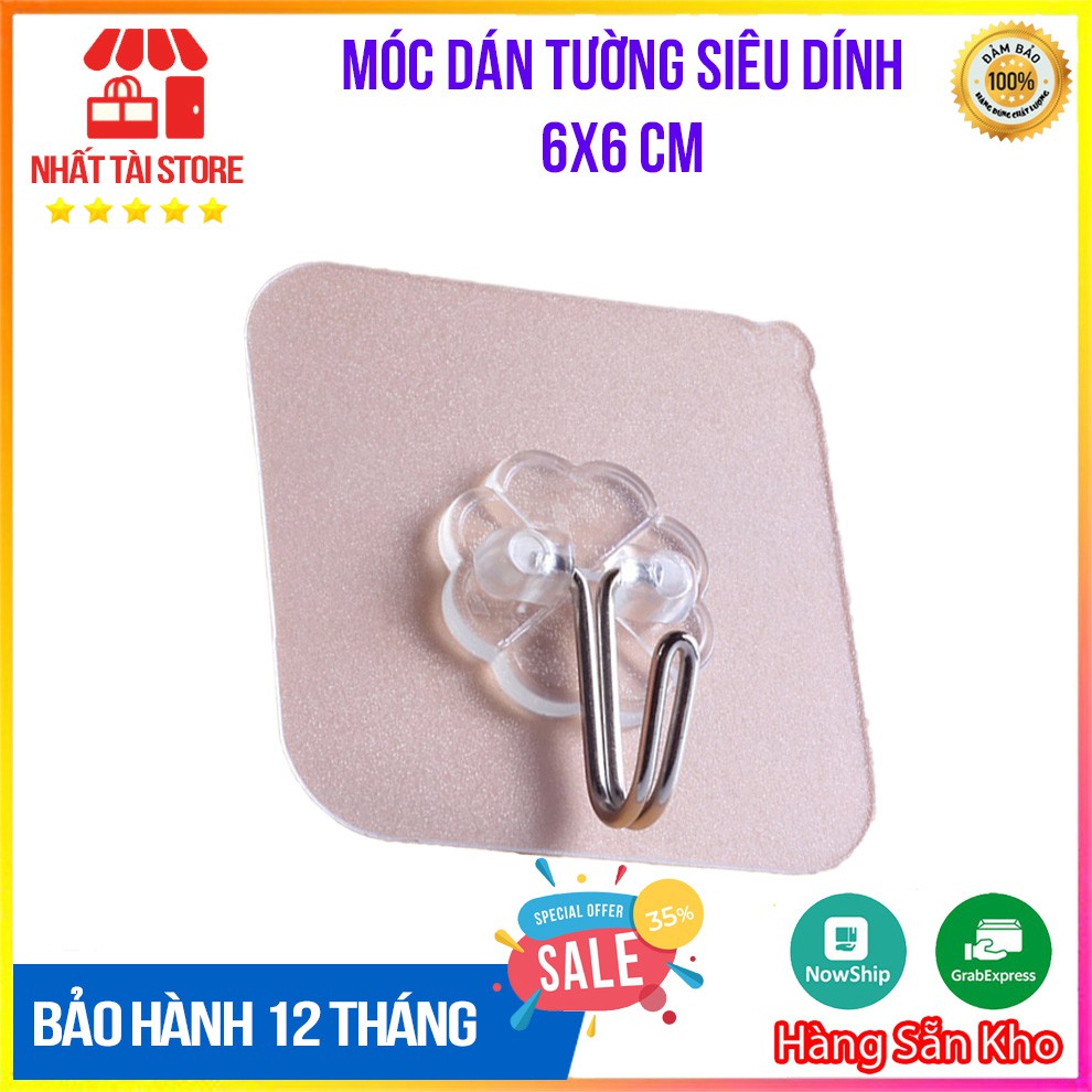 Móc Dán Tường Siêu Dính Trong Suốt Chịu Lực Tốt Treo Tường Chắc Chắn 6x6 cm - MY2