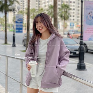 Áo khoác nỉ bông trơn kéo khóa Freevalley