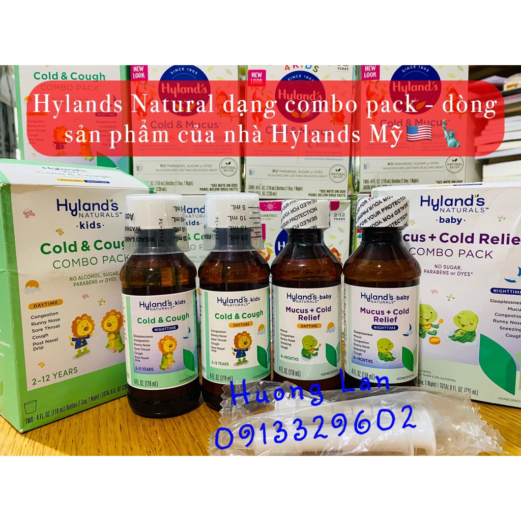 Hyland's 4 Kids Mỹ Cho Bé - Set Siro Hyland 4 Kid Ngày + Đêm