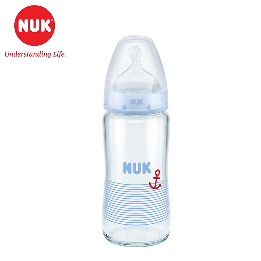 Bình sữa NUK thủy tinh 120-240ml núm ti Silicone
