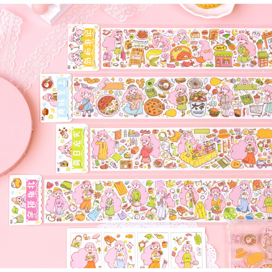 Washi Sticker Câu Chuyện Dịu Êm trang trí tranh vẽ, số tay, bulletjournal