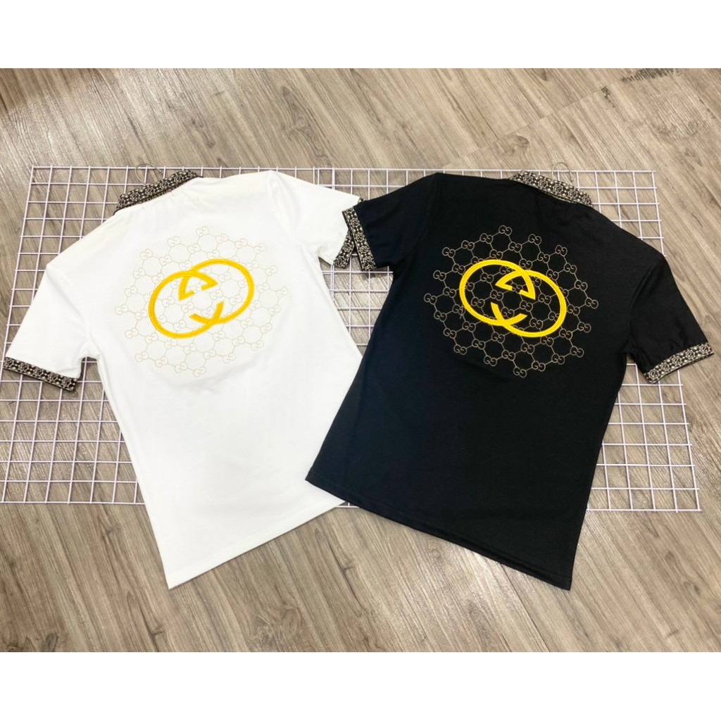 'VIDEO + Ảnh' Áo thun nam ngắn tay cổ bẻ chuẩn from phối họa tiết thời trang chất cotton cao cấp