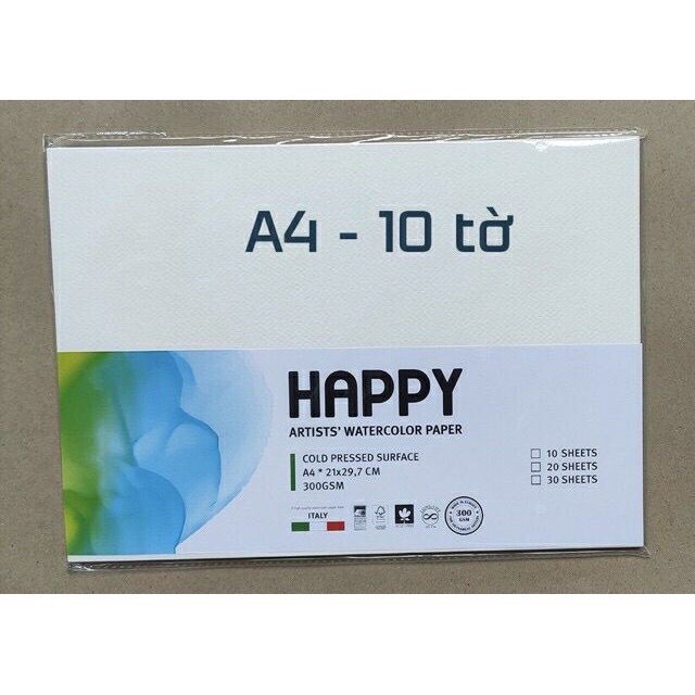 Giấy vẽ màu nước HAPPY hạng họa sĩ 300gsm