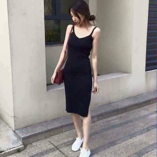 ĐẦM THUN BODY 2 DÂY MẢNH XẺ TÀ