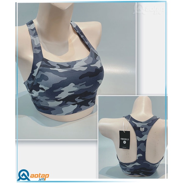 Áo Bra Thể Thao F21 Trơn Tập Yoga, Gym – Màu Lính-Áo Thể Thao Cao Cấp