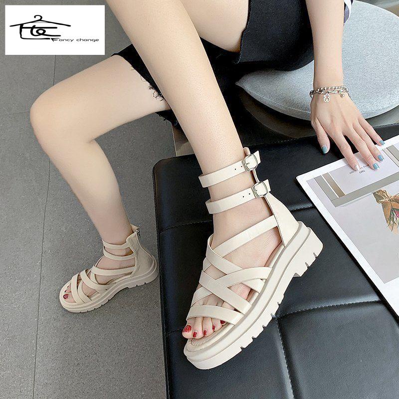 Giày Sandal Đế Mềm Tăng Chiều Cao Chống Trượt Thời Trang Mùa Hè 2022 Cho Nữ