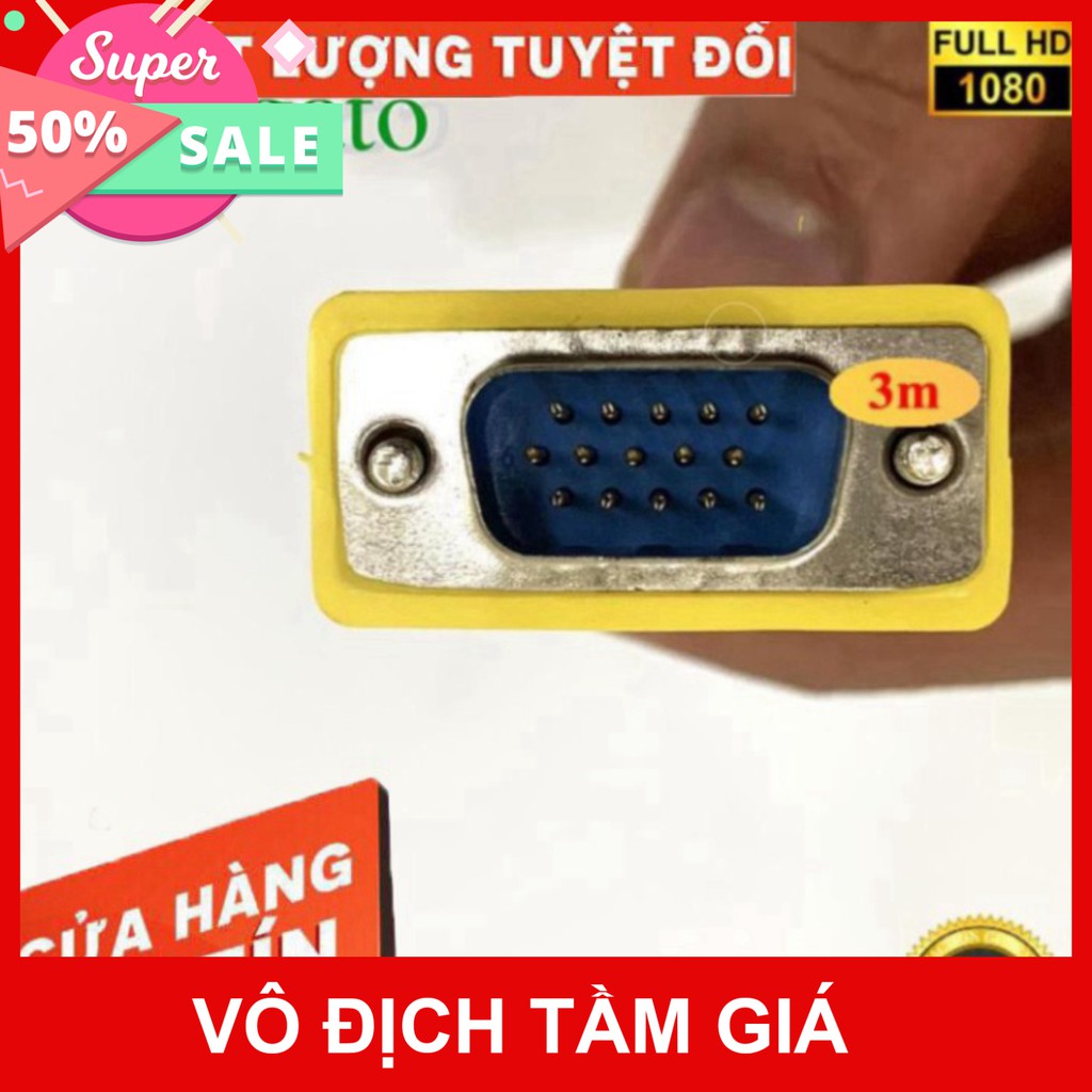 [Giá Sốc] Dây VGA 3m Xám Arigato ARIGATO Đảm Bảo Chất Lượng