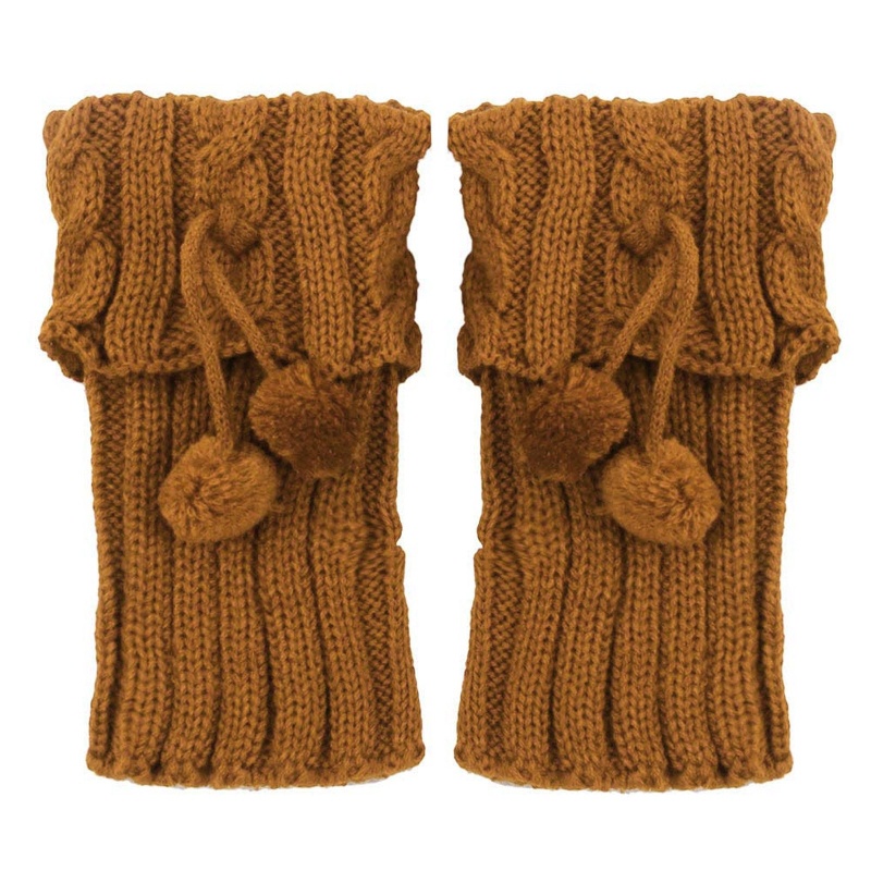 Xiangbao Vớ Ống Chân Dệt Kim Giữ Ấm Mùa Đông Thắt Nơ Màu Trơn Cho Nữ