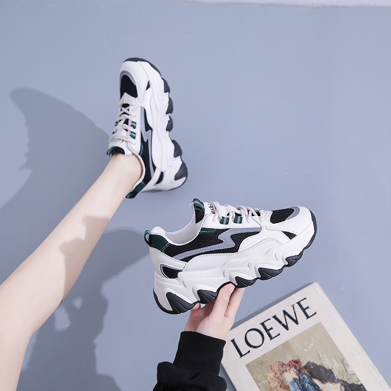 Giày Sneaker Tăng Chiều Cao Thiết Kế Mới Kiểu Dáng Đơn Giản Thời Trang Dành Cho Nữ