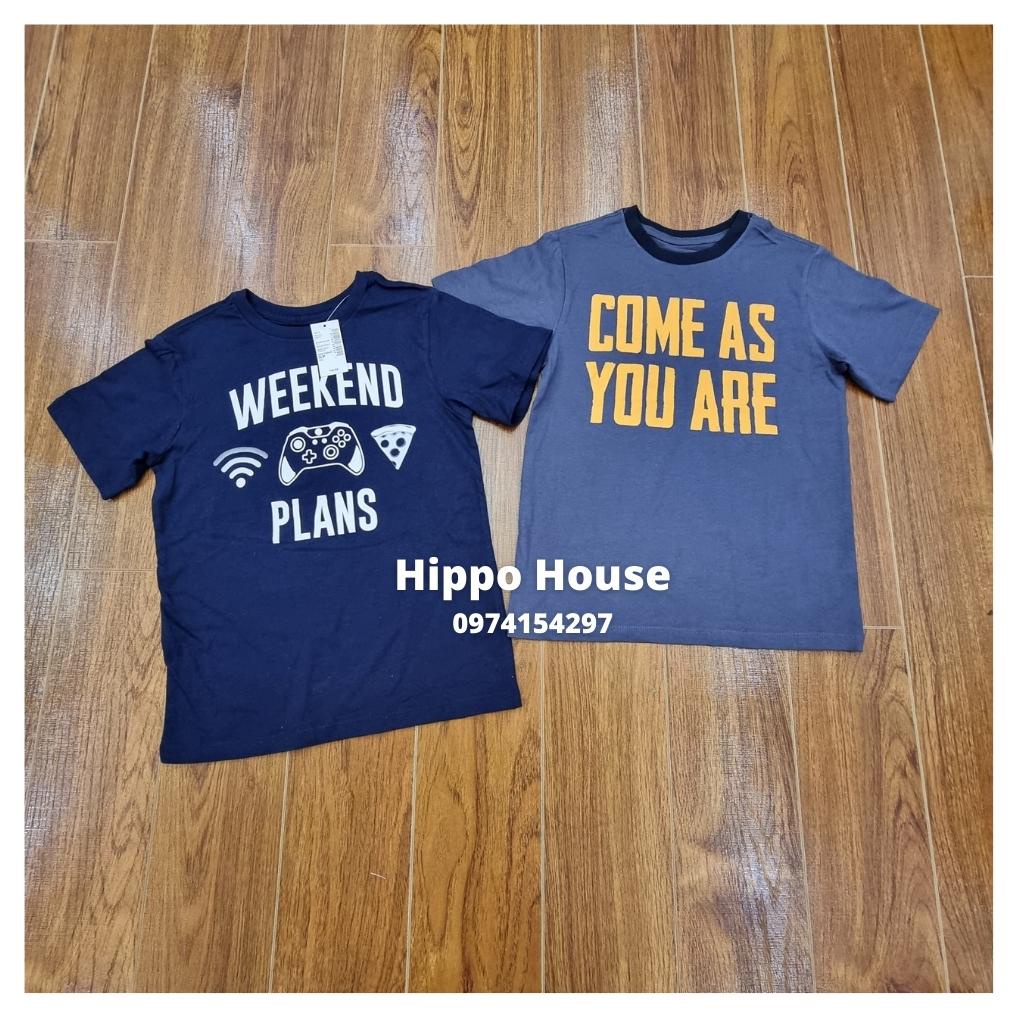 Áo Phông Áo Thun Cộc Tay bé Trai Size Đại Xuất Dư Cotton Mềm Mịn Mỏng Mát Hippo House