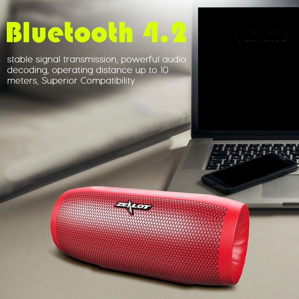 ZEALOT Loa Bluetooth Không Dây Siêu Trầm Hỗ Trợ Đọc Thẻ Nhớ Tf