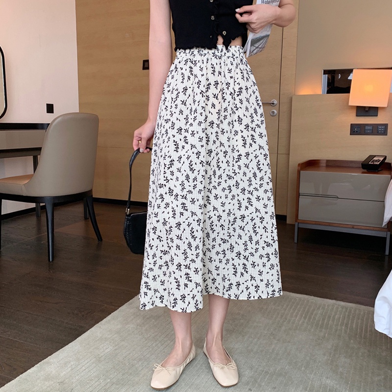 Chân váy hoa nhí  Madela dáng dài qua gối kiểu dáng vintage, Váy hoa nhí dáng dài qua gối - CVHN11 | BigBuy360 - bigbuy360.vn