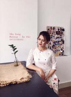 Áo dài cách tân tay ren 