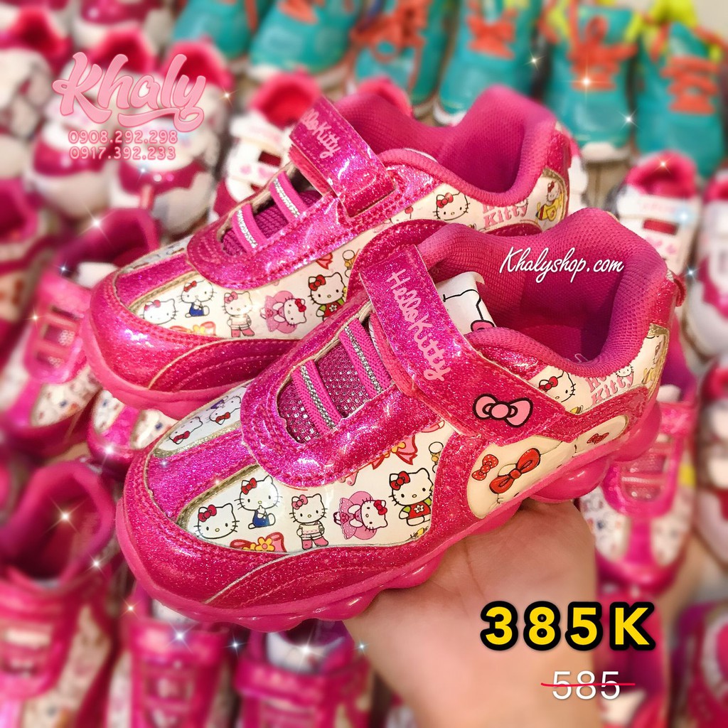 Giày bata, thể thao hình Hello Kitty màu hồng đậm đủ size cho trẻ em bé gái - GIAYKTHD