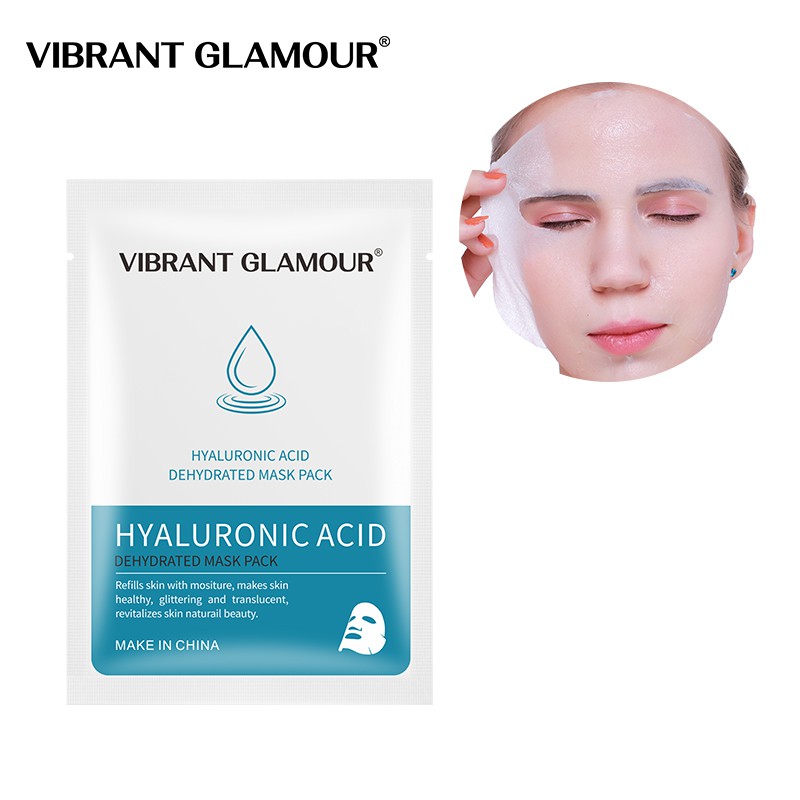 Mặt nạ dưỡng ẩm axit hyaluronic Vibrant Glamour chứa serum dưỡng ẩm làm săn chắc thu nhỏ lỗ chân lông (1 cái)