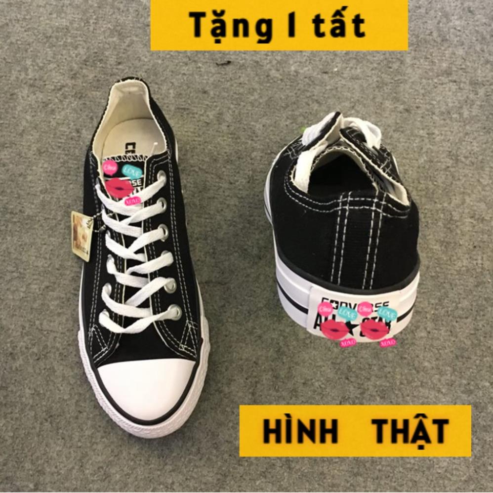 😾 VIDEO THẬT, Giày bata vải cổ thấp, cv cổ thấp nam nữ đi học, đi làm, đi chơi - TẶNG TẤT