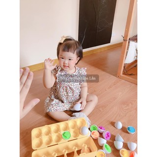 (GIÁ HỦY DIỆT) Khay trứng trẻ em thông minh sáng tạo - quả trứng màu sắc hình khối - Đồ Chơi Giáo Dục Montessori cho bé