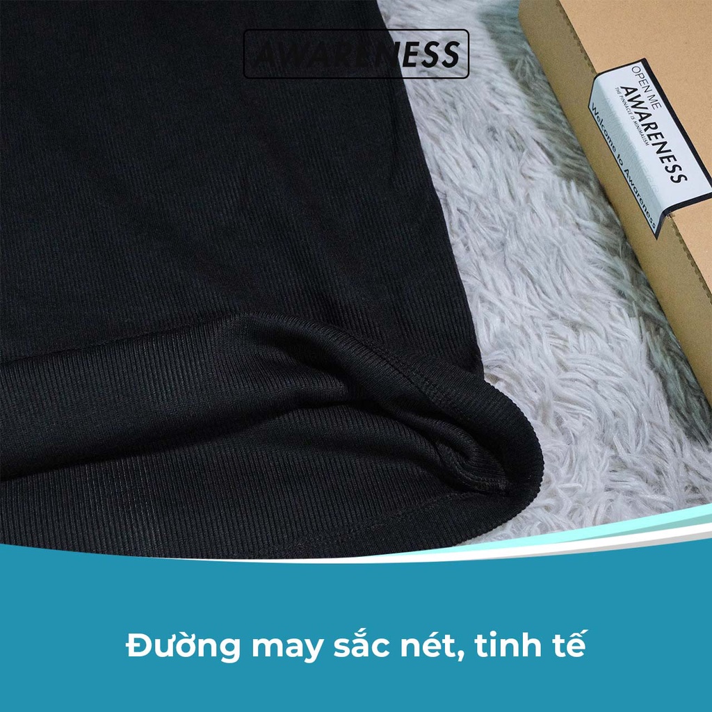 Áo thun gân 3 lỗ nam - Vải Cotton form ôm body tôn dáng - awareness