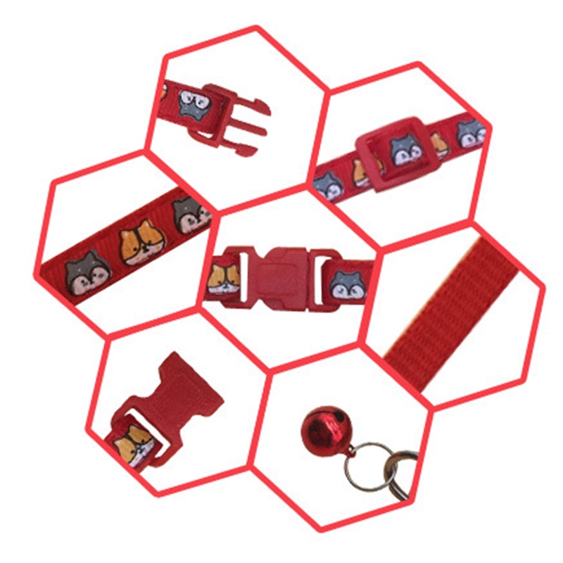 Vòng đeo cổ họa tiết hoạt hình bằng polyester nhẹ có thể điều chỉnh tiện dụng cho thú cưng