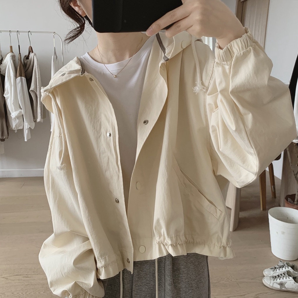 Áo khoác nón nút bấm khoá 2lớp nam,nữ da lộn