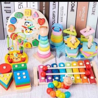 Combo 8 món đồ chơi gỗ cho bé