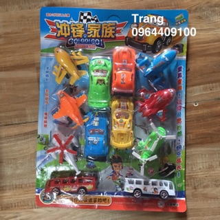 Vỉ 12 chiếc đồ chơi ô tô máy bay