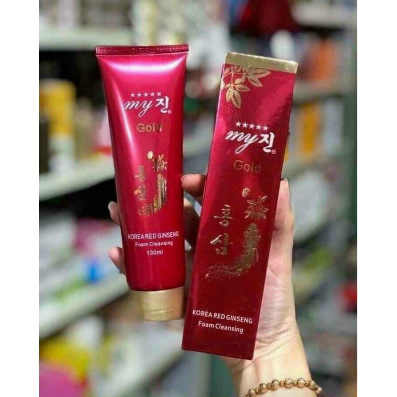 Sữa rửa mặt sâm đỏ My Gold 130ml cho da dầu mụn nhạy cảm hỗn hợp khô tạo bọt thải độc trà xanh rau củ Queen Beauty | BigBuy360 - bigbuy360.vn
