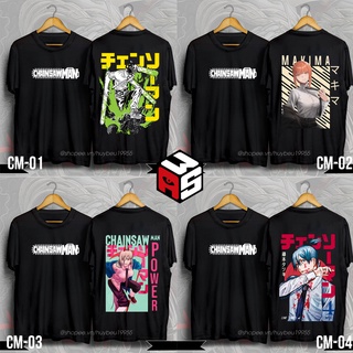 Áo thun Chainsaw man, áo phông in hình anime chainsawman, denji, power, aki, makima cotton giá rẻ