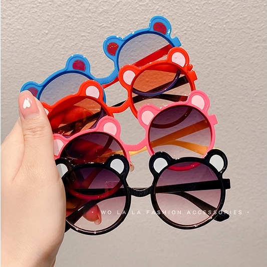 Kính Mát Gọng Tai Gấu Dễ Thương Cho Bé