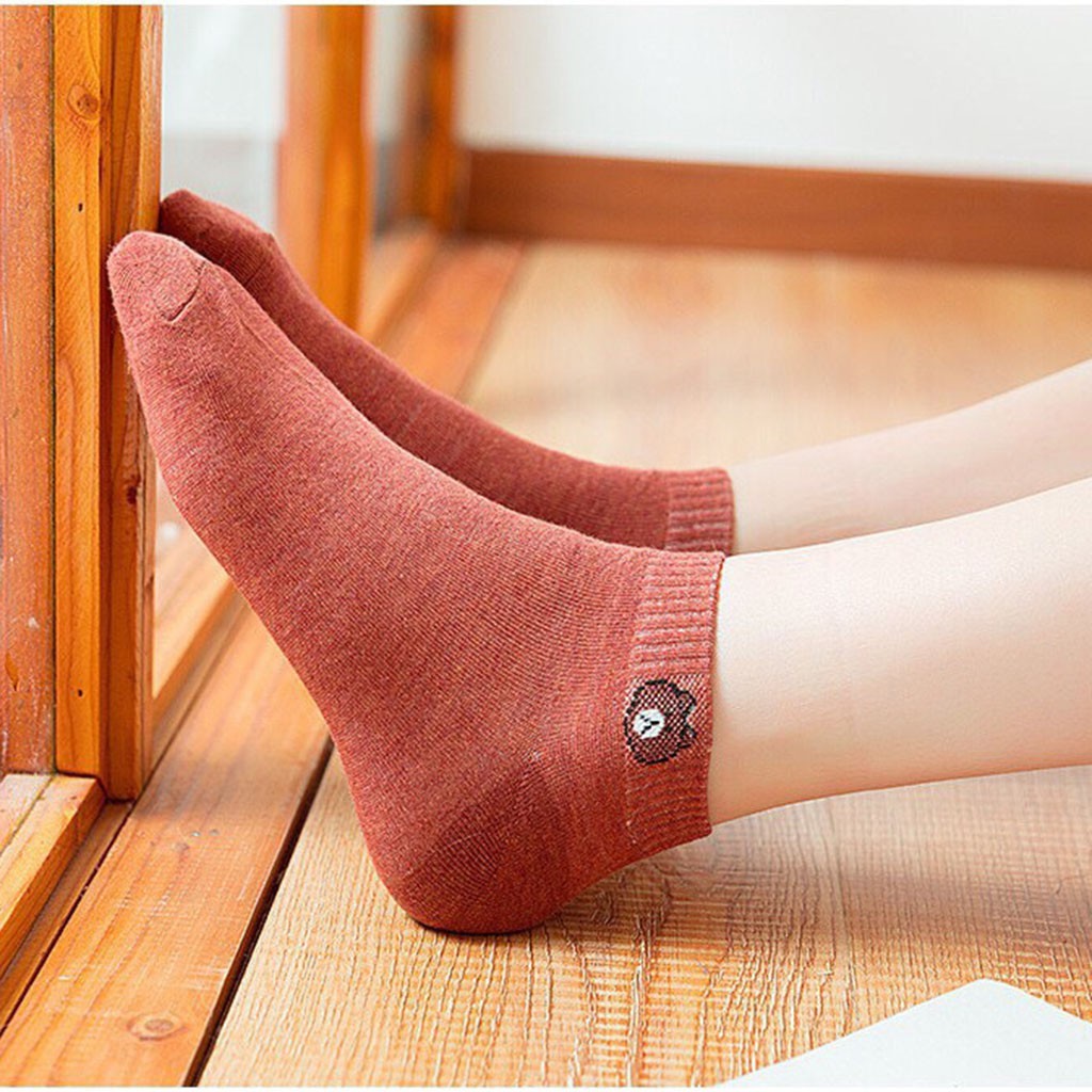Đôi với - tất thun có hình hoa cúc, hình gấu