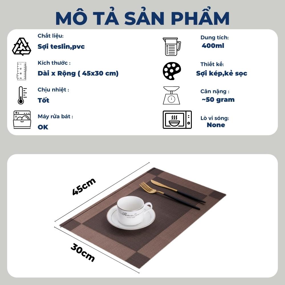 Tấm lót bàn ăn đẹp chống trơn trượt,chống bám bẩn, Miếng lót bàn ăn cao cấp dễ thương chịu nhiệt tốt LOTIDA