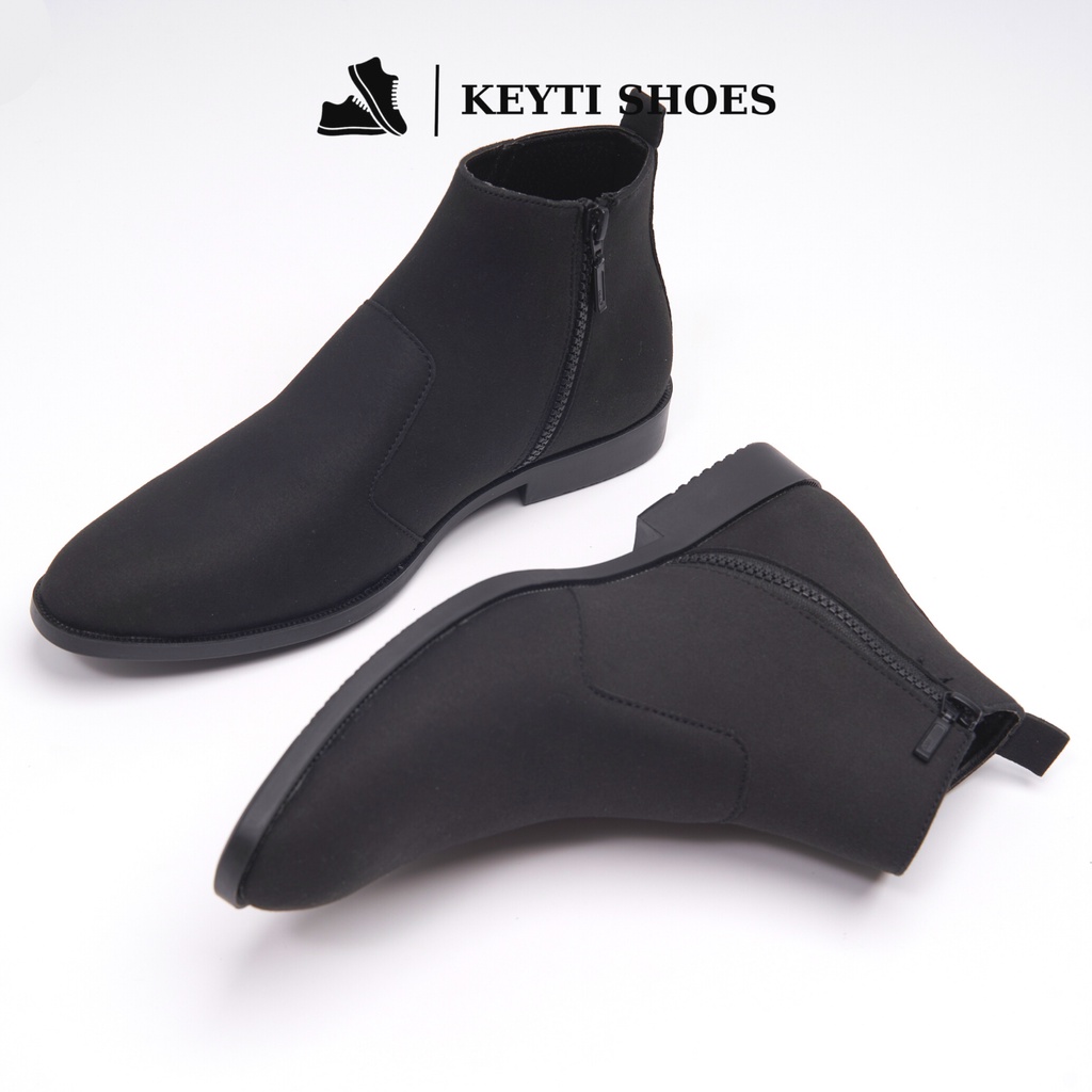 Giày Chelsea Boots Classic da lộn, cổ khóa, đế khâu chắc chắn