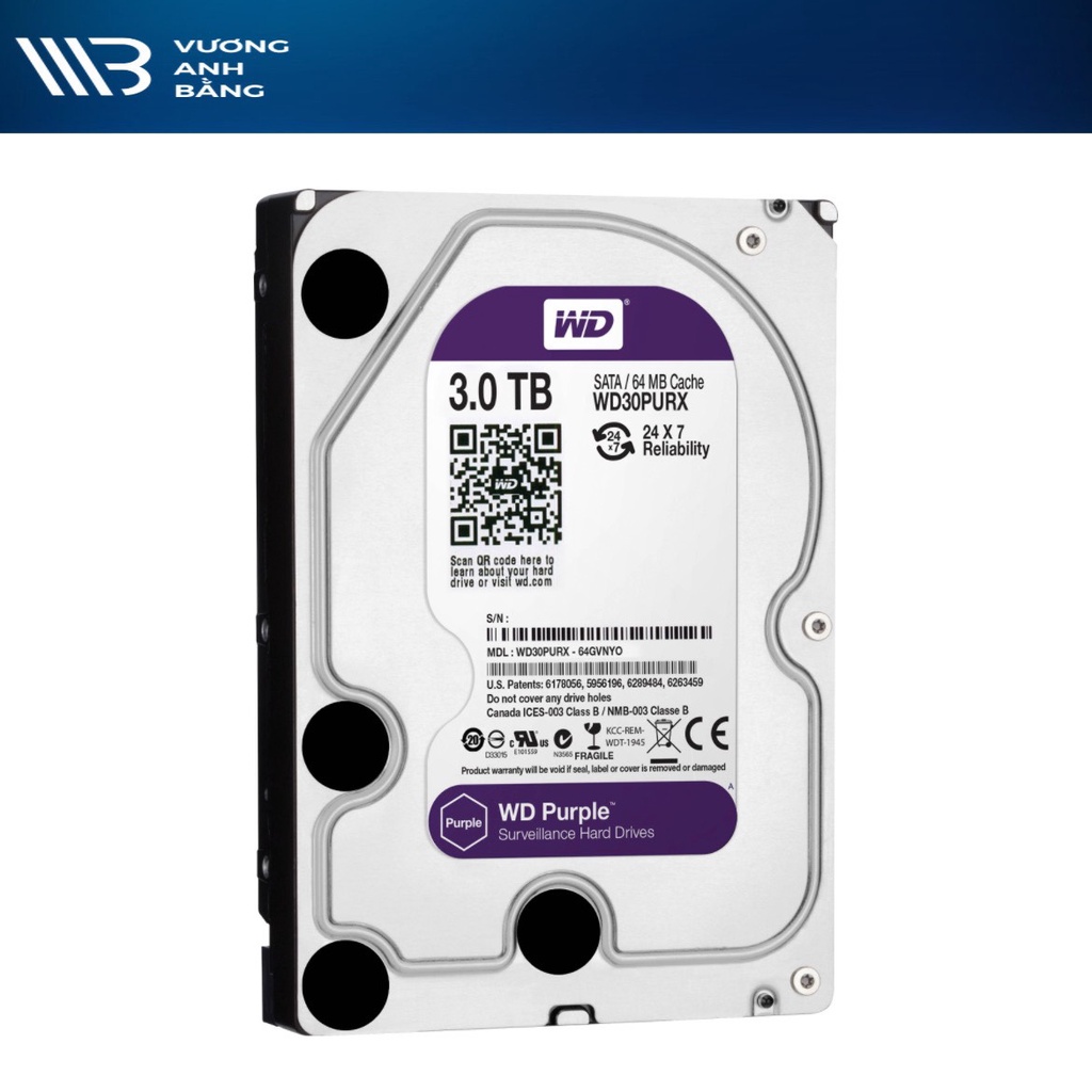 HDD PC WD 6T PURPLE Chuyên Camera Hàng Cty - Bảo Hành 24 tháng