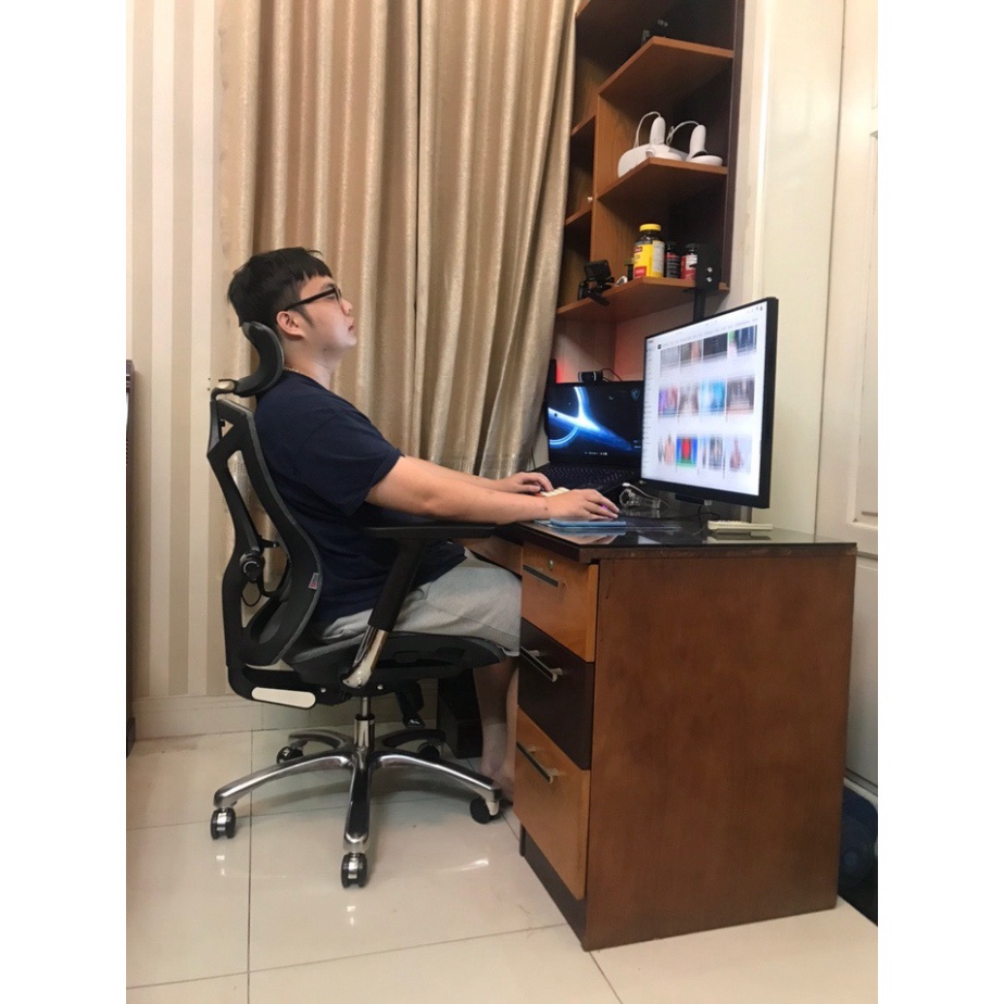 Ghế Sihoo V1 - Ghế Xoay Văn Phòng Công Thái Học Điều Chỉnh Lưng Bảo Vệ Cột Sống
