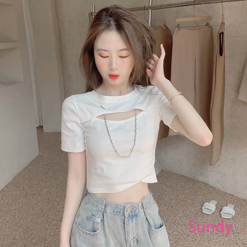 Áo Croptop Thiết Kế Dây Đan Chéo Phong Cách Quyến Rũ
