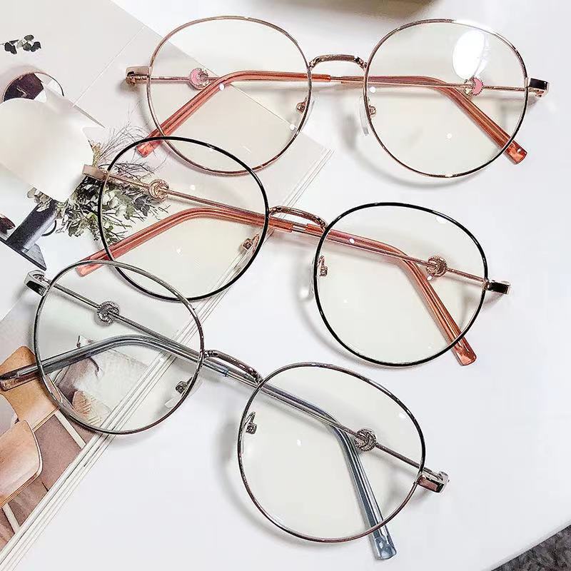 Kính Cận Tròng Tròn Chống Tia UV Gọng Kim Loại