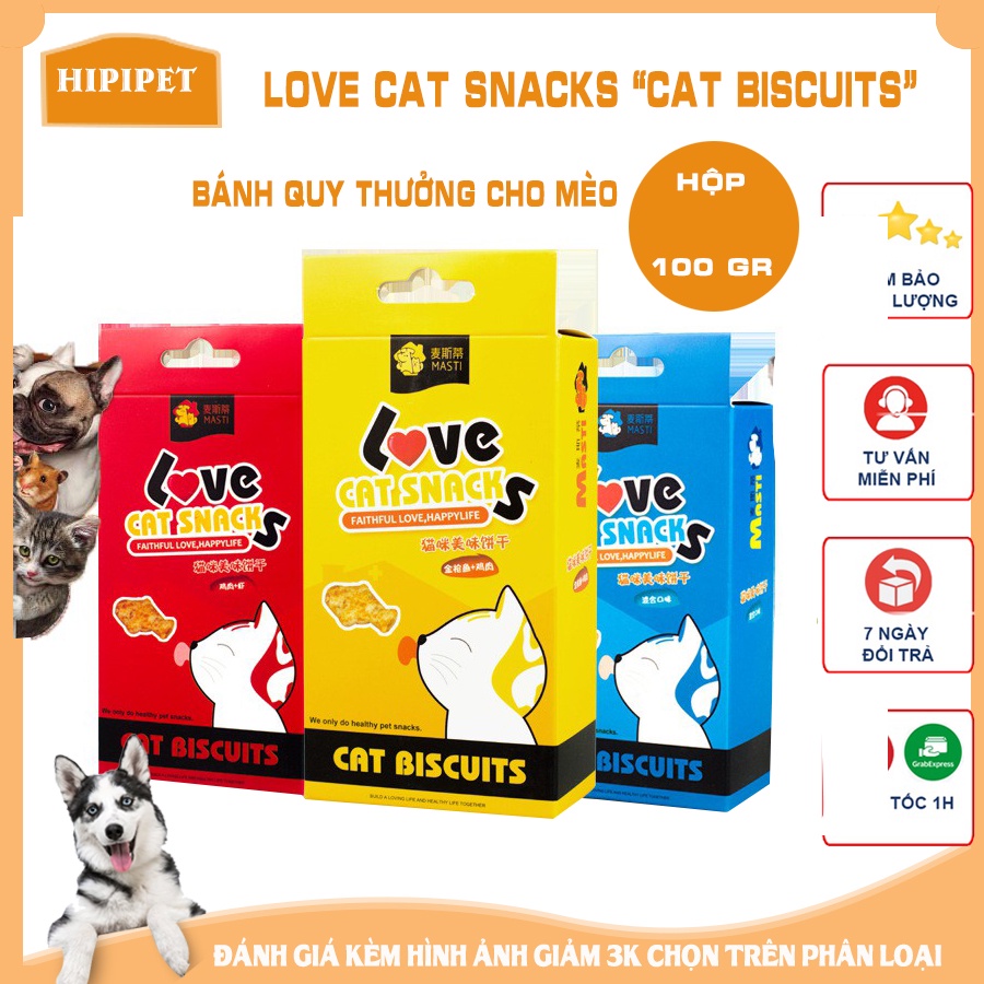 Bánh thưởng cho chó mèo Masti Love hương vị cá ngừ ăn là mê-100g