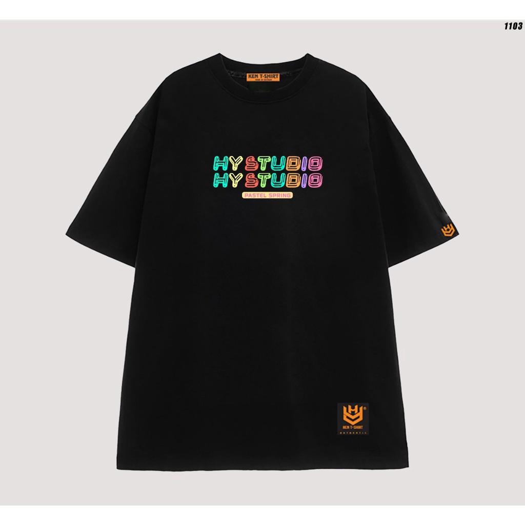 Áo phông nam nữ unisex form rộng tay lỡ basic HYSTUDIO pastel 1103