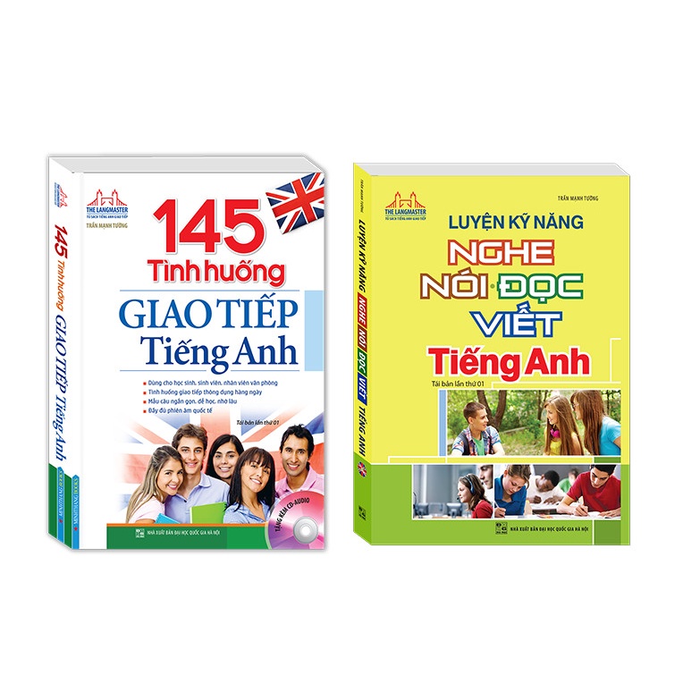 Sách - Combo 2 cuốn 145 tình huống giao tiếp tiếng Anh +Luyện kỹ năng nghe nói đọc viết tiếng Anh (tái bản lần thứ 01)