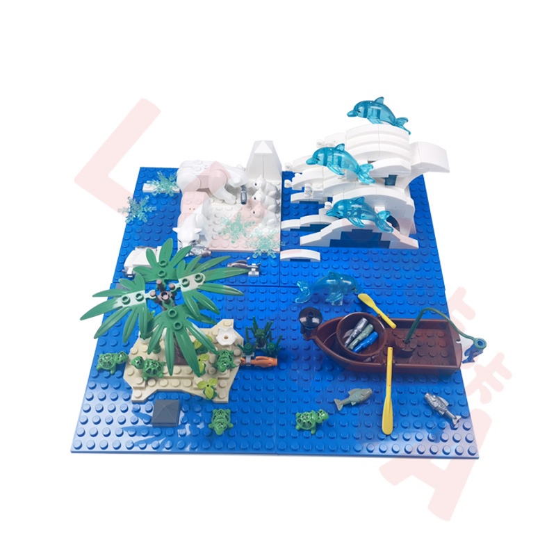 Moc Khối Đồ Chơi LEGO Lắp Ráp Mô Hình Sinh Vật Biển / Cá Heo / Gấu Bắc Cực / Chim Cánh Cụt / Rùa Cho Bé