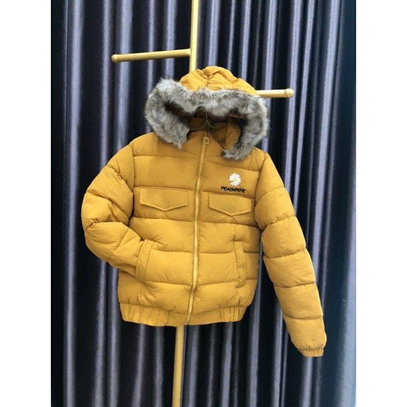 ÁO KHOÁC PHAO NỮ , ÁO PHAO MŨ LÔNG HOA CÚC CHẤT PHAO SIÊU MỀM MỊN, SIZE 40-62kg-HTC_ | BigBuy360 - bigbuy360.vn