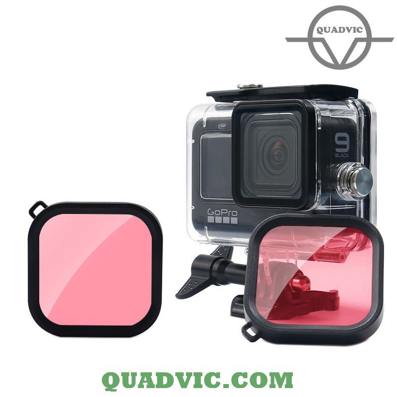 Filter kính lọc MÀU HỒNG tương thích vỏ chống nước gopro 9(384) N00385 QuadViC.com